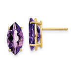 14k 12x Marquise Amethyst earring
