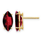 14k 12x Marquise Garnet Post Earrings