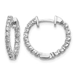 14k White Gold 5/8 carat AAA Diamond In/Out Hinged Hoop Earrings
