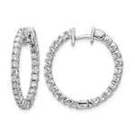 14k White Gold 1.4 carat AA Diamond In/Out Hinged Hoop Earrings