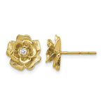 14k A Quality 1/15 carat Diamond Flower Post Earrings