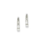 14K White Gold Diamond J-Hoop Post Earrings