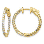 14k 1.1 carat Diamond Round In/Out Hoop w/Safety Clasp Earrings