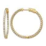 14k 1.6 carat Diamond Round In/Out Hoop w/Safety Clasp Earrings
