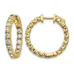 14k 2.75 carat Diamond Round In/Out Hoop w/Safety Clasp Earrings
