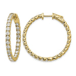 14k 4.8 carat Diamond Round In/Out Hoop w/Safety Clasp Earrings