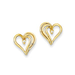 14k AA Diamond heart earring