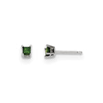14K White Gold .20ct. Green Diamond Stud Earrings