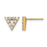 14k 1/3 carat Diamond Open Triangle Post Earrings