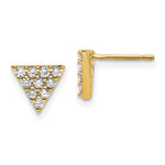 14k 1/3 carat Diamond Cluster Triangle Post Earrings