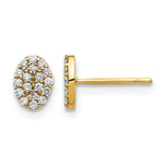 14k 1/4 carat Diamond Cluster Oval Earrings