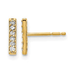 14k 1/10 carat Diamond Bar Post Earrings