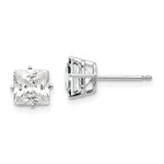 14k White Gold Princess Cut Cubic Zirconia Earrings