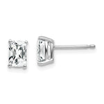 14k White Gold 6x Radiant Cut Cubic Zirconia Earrings