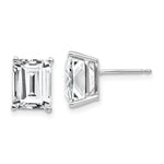 14k White Gold 9x Emerald Cut Cubic Zirconia Earrings