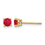 14k Round Ruby Post Earrings