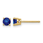 14k Round Sapphire Post Earrings