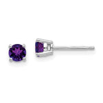 14k White Gold Amethyst Earrings