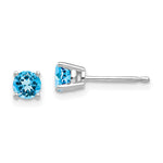 14k White Gold Blue Topaz Earrings