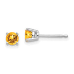 14k White Gold Citrine Earrings