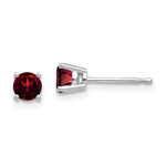14k White Gold Garnet Earrings