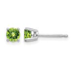 14k White Gold Round Peridot Post Earrings