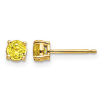 14k Round Yellow Sapphire Post Earrings