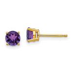 14k Amethyst Post Earrings