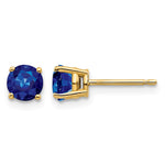 14k Round Sapphire Post Earrings