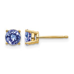 14k Round Tanzanite Post Earrings