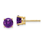 14k Amethyst Checker Earrings