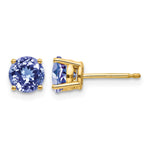 14k Round Tanzanite Post Earrings