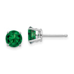 14k White Gold Mount St. Helens Round Stud Earrings