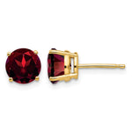 14k Round Garnet Post Earrings
