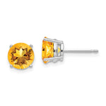14k White Gold Citrine earring