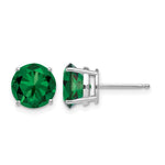 14k White Gold Round Mount St. Helens Stud Earrings
