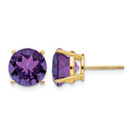 14k Round Amethyst Stud Earrings