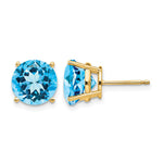 14k Round Blue Topaz Stud Earrings