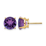 14k Round Amethyst Post Earrings