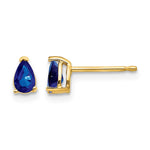 14k 5x Pear Sapphire Post Earrings