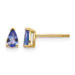 14k 5x Pear Tanzanite Post Earrings