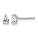 14k White Gold 5x Pear Cubic Zirconia Stud Earrings