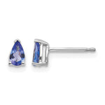 14k White Gold 5x Pear Tanzanite Post Earrings