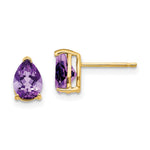 14k 7x Pear Amethyst Earrings