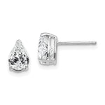 14k White Gold 7x Pear Cubic Zirconia Earrings