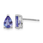 14k White Gold 7x Pear Tanzanite Post Earrings