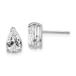 14k White Gold 8x Pear Cubic Zirconia Earrings