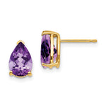 14k 9x Pear Amethyst Earrings