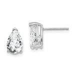 14k White Gold 9x Pear Cubic Zirconia Earrings
