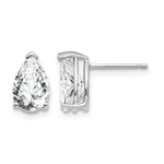 14k White Gold 9x Pear Cubic Zirconia Post Earrings